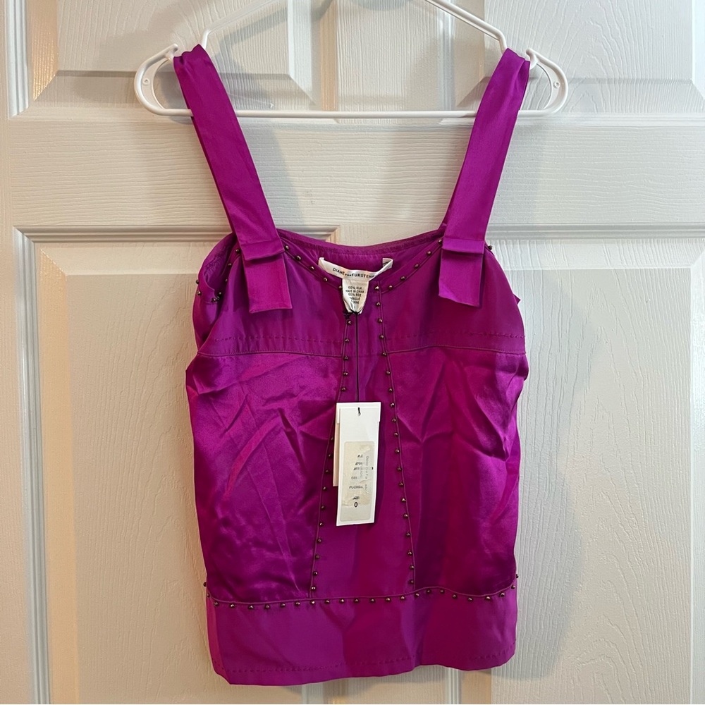 NWT DVF Silk Tank Top 0 Diane Von Furstenburg